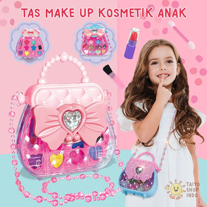 Kids Fashion Beaded Crossbody Makeup Playset – Pretend Cosmetic Toy Gift for Girls