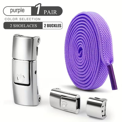 1 Pair Free-Tie Shoelaces Set for Sneakers Canvas Shoes