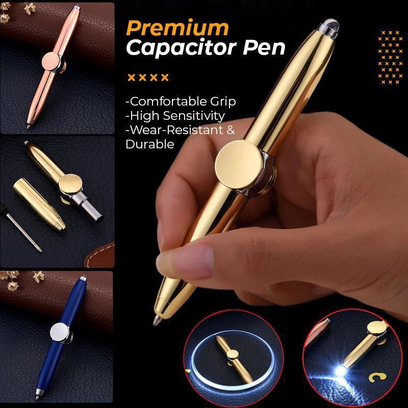 ✨Flash Fingertip Gyro Pen – Stress Relief & Writing 2-in-1, Spinning Design with LED Light, Fun for Office & Study