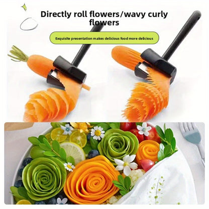 Stainless Steel Spiral Slicer – Decorative Vegetable Cutter for Salads & Garnishes