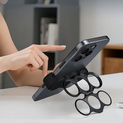 📱Dual-Ring Finger Holder – 360° Swivel & Fold, Strong Clip for Phones