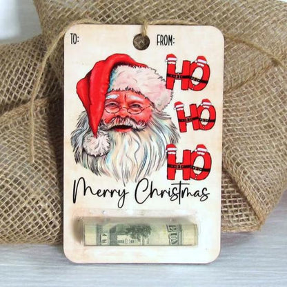 Handcrafted Wooden Christmas Money Clip Gift Ornament