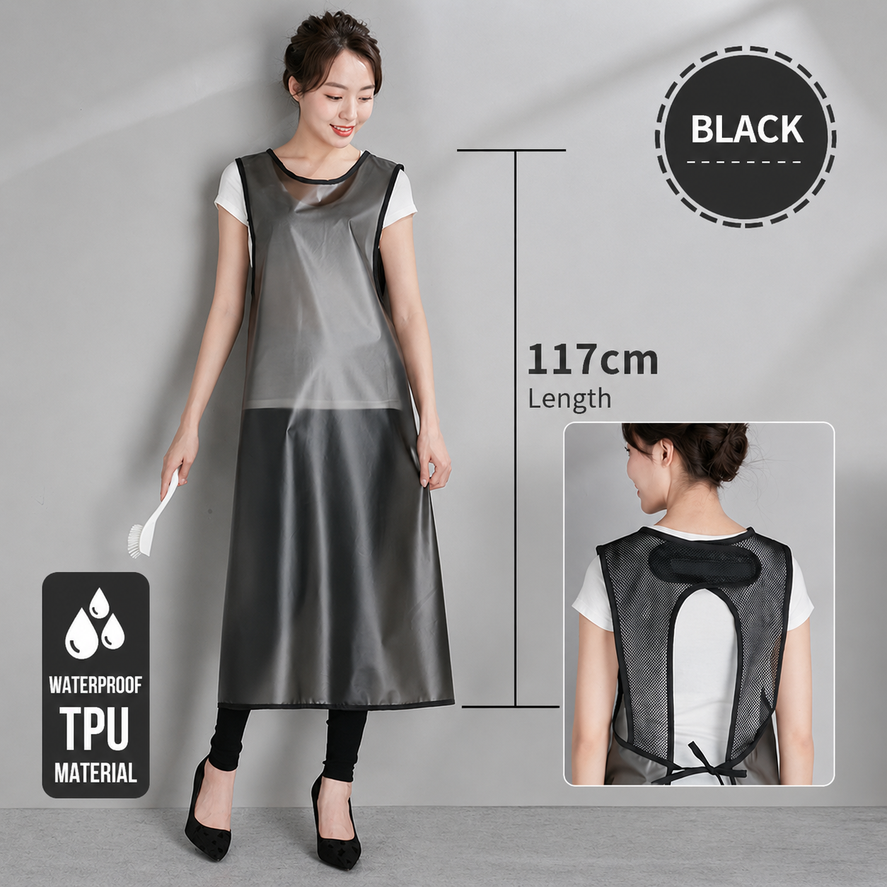 High Quality——Waterproof & Oil-Resistant Kitchen Apron, Household Cooking Apron