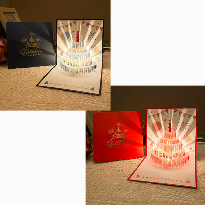3D Pop-Up Birthday Card with Colorful Music & LED Lights