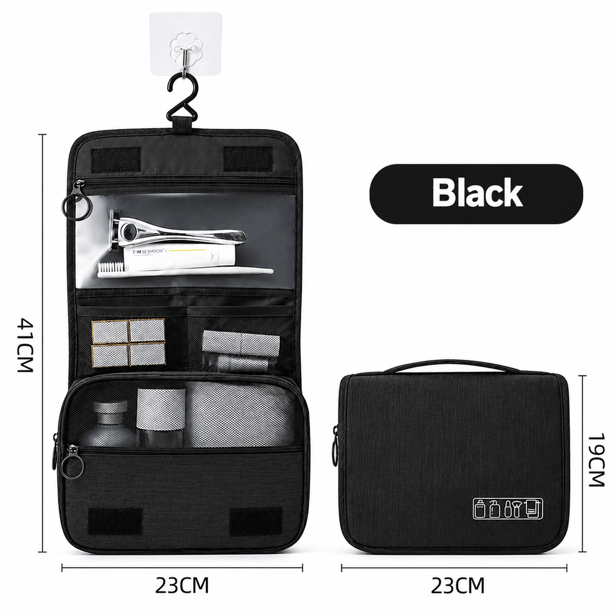 Handheld Large Capacity Wet & Dry Travel Toiletry Bag – Hanging Design