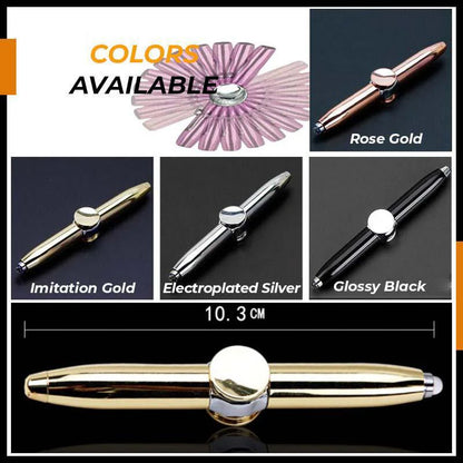 ✨Flash Fingertip Gyro Pen – Stress Relief & Writing 2-in-1, Spinning Design with LED Light, Fun for Office & Study