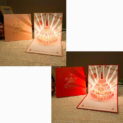 3D Pop-Up Birthday Card with Colorful Music & LED Lights