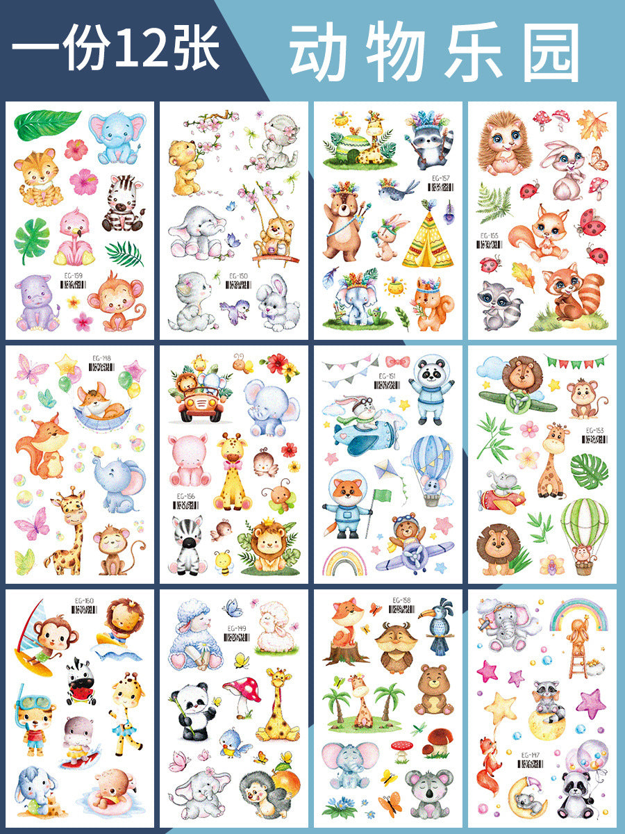 Cartoon Glitter Tattoo Stickers