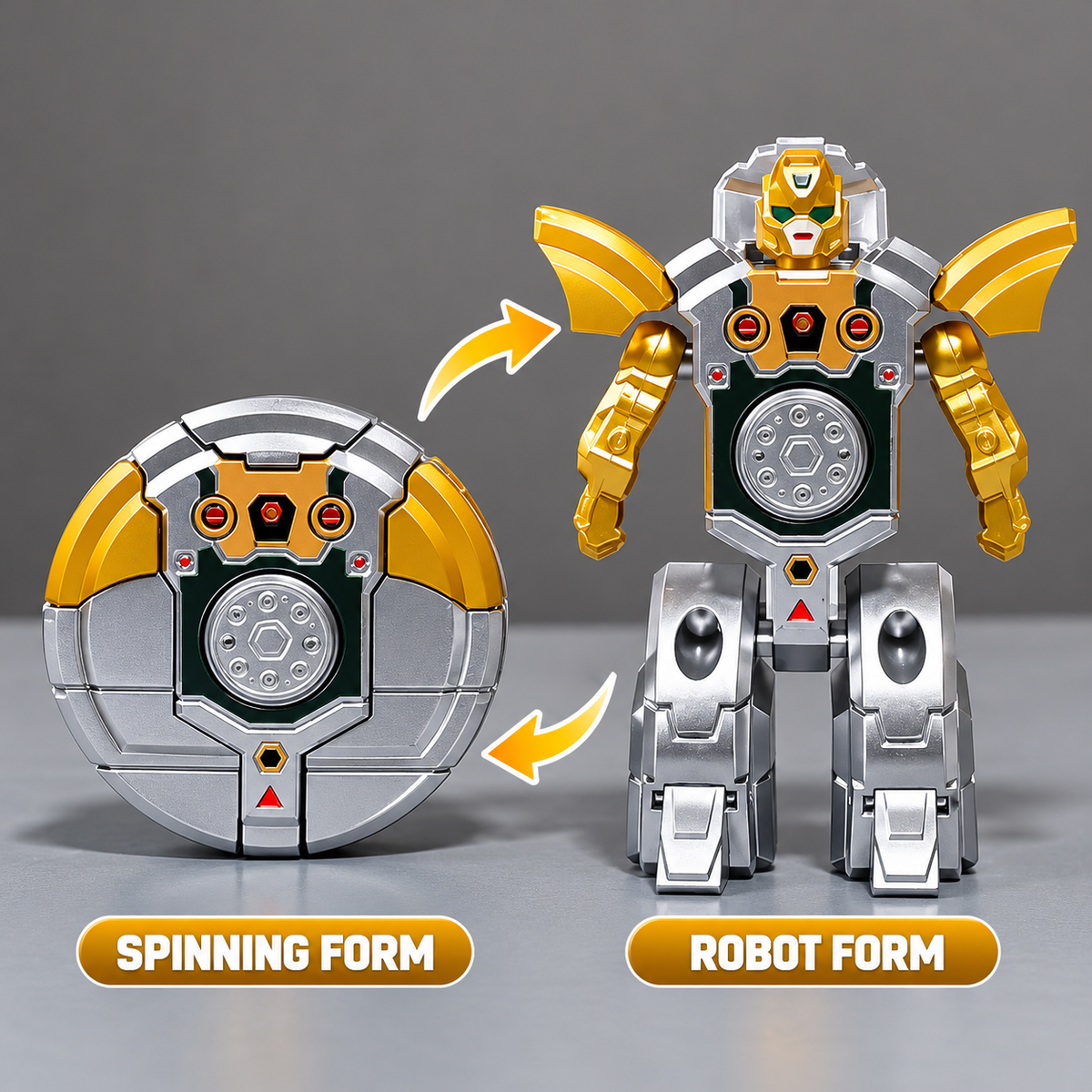 2-in-1 Robot Transformer Spinner Toy – Fun Rotating Fidget Toy for Kids