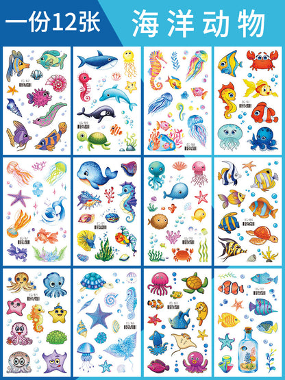 Cartoon Glitter Tattoo Stickers