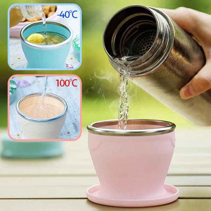 🌈Macaron Foldable Silicone Cup – Food-Grade & Heat-Resistant, Collapsible & Portable Travel Cup for Outdoor & Daily Use