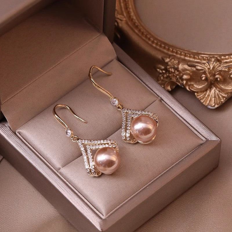 Long Pearl-Accented Earrings