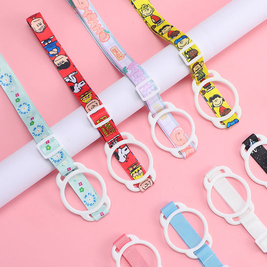Cartoon Water Bottle Strap Lanyard | Portable Crossbody Holder with Silicone Ring for Cup, Bottle, Drink