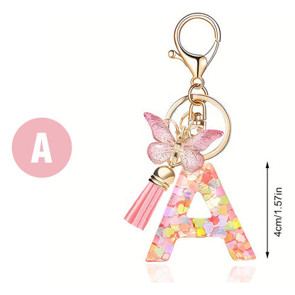 Butterfly Letter Keychain Tassel Design