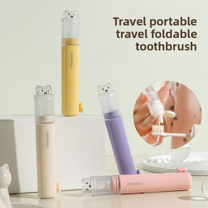 🪥Foldable Portable Toothbrush Set – All-in-One Toothbrush & Toothpaste, Soft Bristle, Compact for Business Trips & Travel