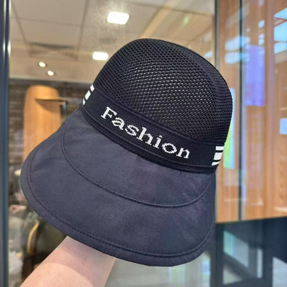 🌴 Women's Trendy Breathable Sun Bucket Hat – Side Clips for Face Mask, UV Protection & Foldable