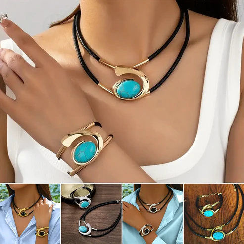 Bohemian Vintage Necklace and Bracelet Set