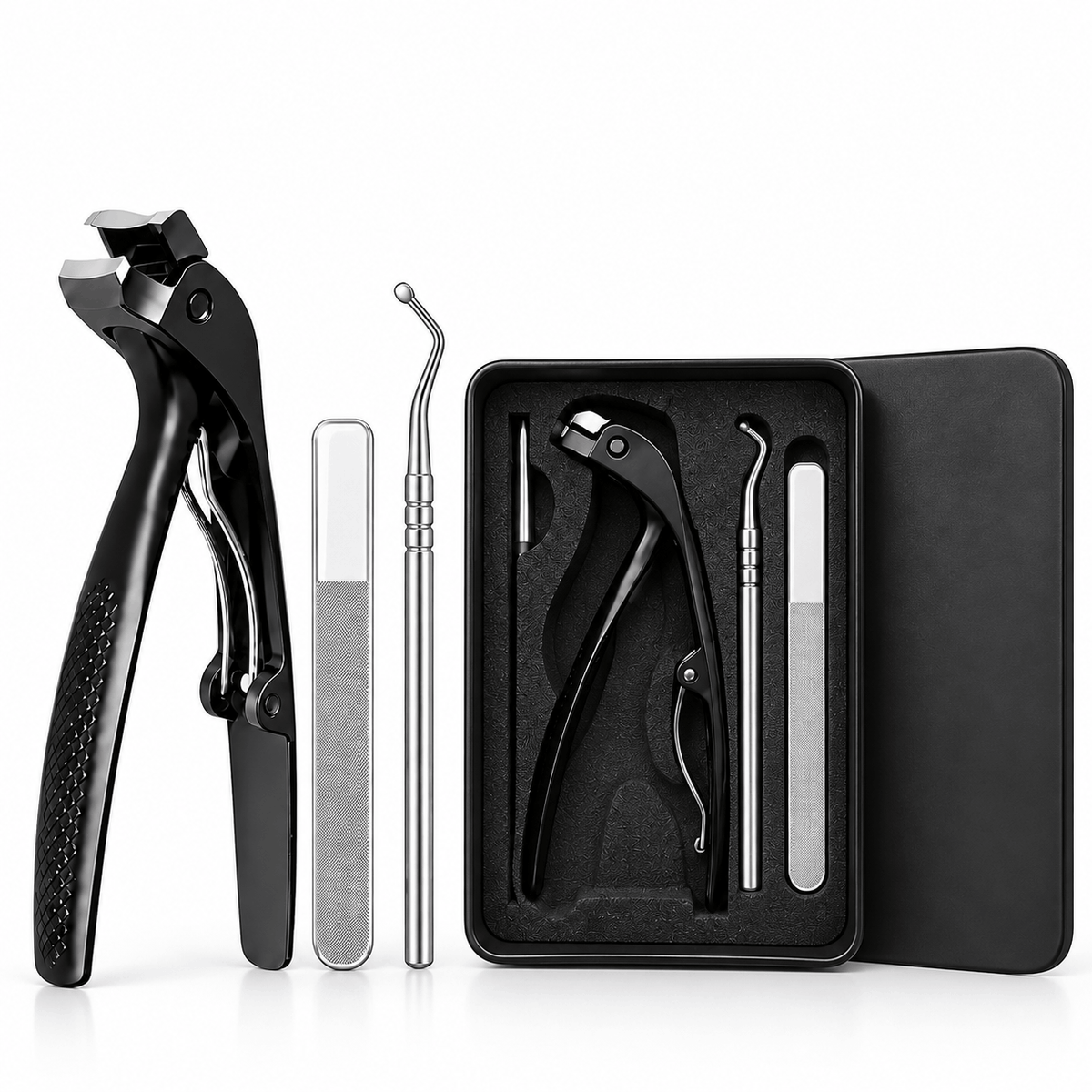 Stainless Steel Nail Clipper Set – Anti-Splash Nail Cutter