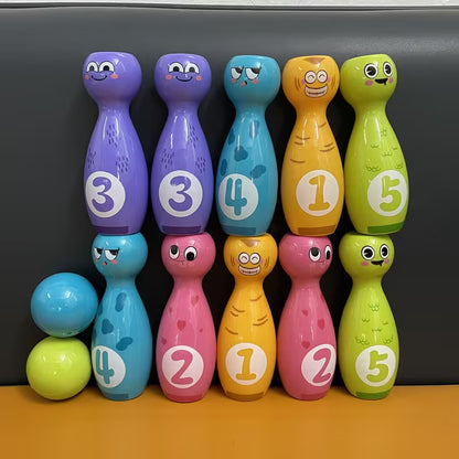 Bowling Toy Set With Cartoon Fun Expressions