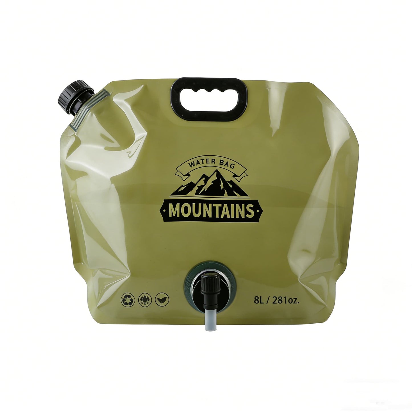 🌲Outdoor Collapsible Water Container Bag – PE Material, 8L Capacity with Knob Faucet, Foldable & Portable for Camping & Road Trips