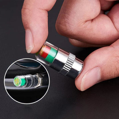 🚗Battery-Free Tire Pressure Monitoring Valve – Screw-On & Go, 3-Color Warning, Leak-Proof for Car & Motorcycle