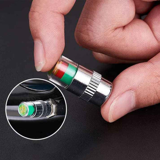 🚗Battery-Free Tire Pressure Monitoring Valve – Screw-On & Go, 3-Color Warning, Leak-Proof for Car & Motorcycle
