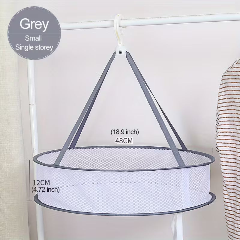 Multifunctional Folding Clothes Drying Basket, Flat Drying Net, Prevents Clothes from Distorting
