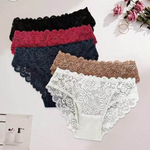 4pcs Women'S Floral Lace Underwear