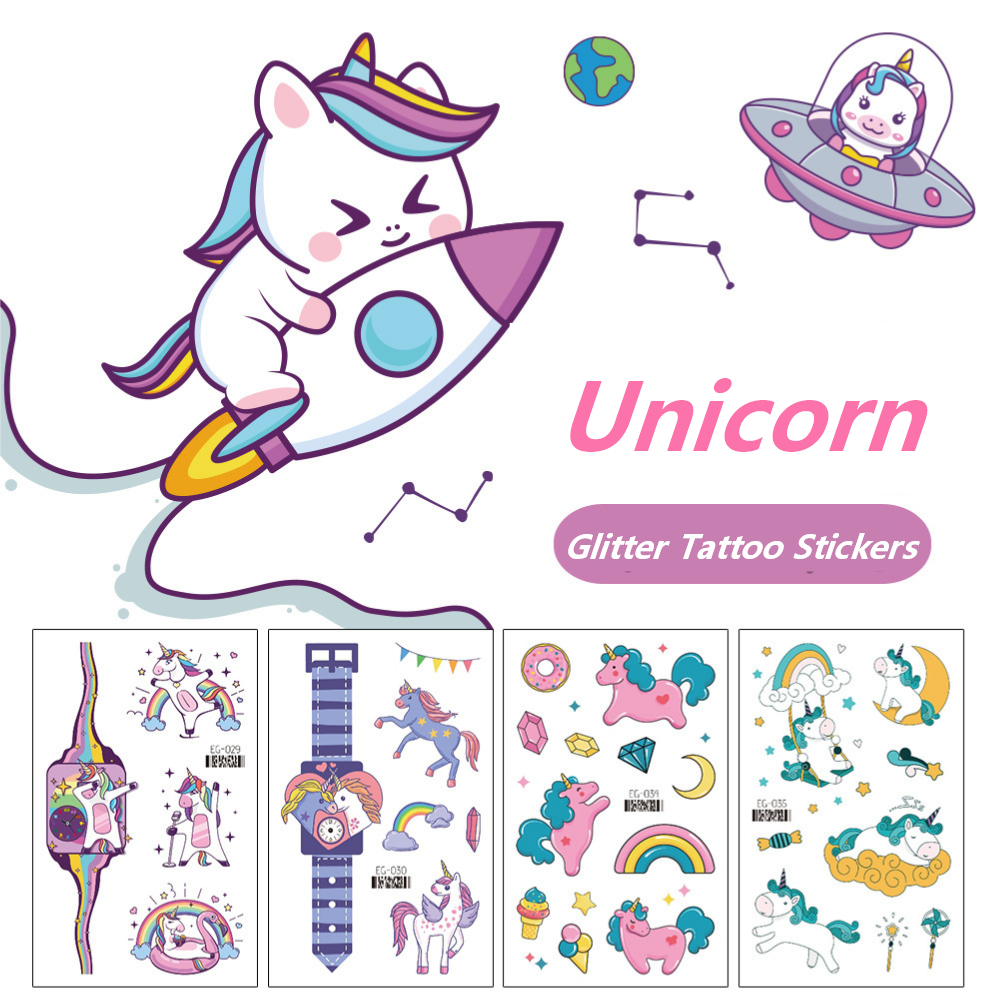 Cartoon Glitter Tattoo Stickers