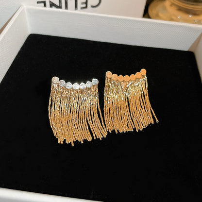 Retro Metallic Tassel Earrings