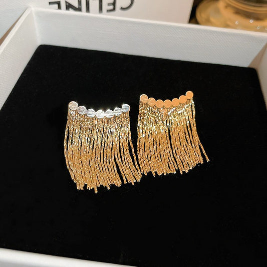 Retro Metallic Tassel Earrings