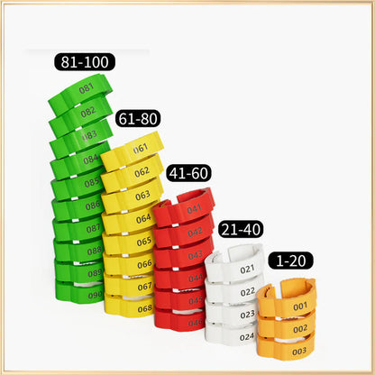 [1-100 Numbers]Adjustable Snap-On Poultry Leg Bands