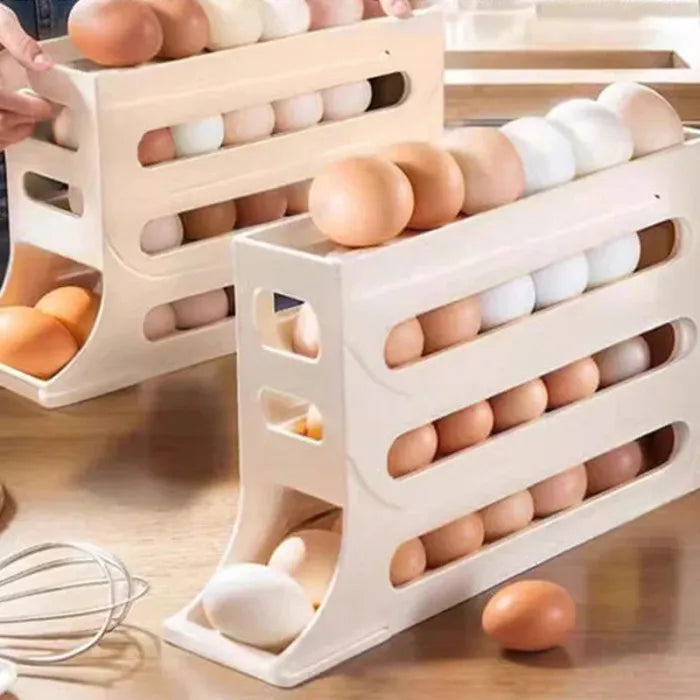 Egg Holder for Fridge, Eggs Dispenser Auto Rolling
