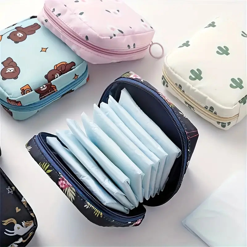 Creative Minimalist Sanitary Pad Storage Bag, also suitable for cosmetics, keychains, and data cables