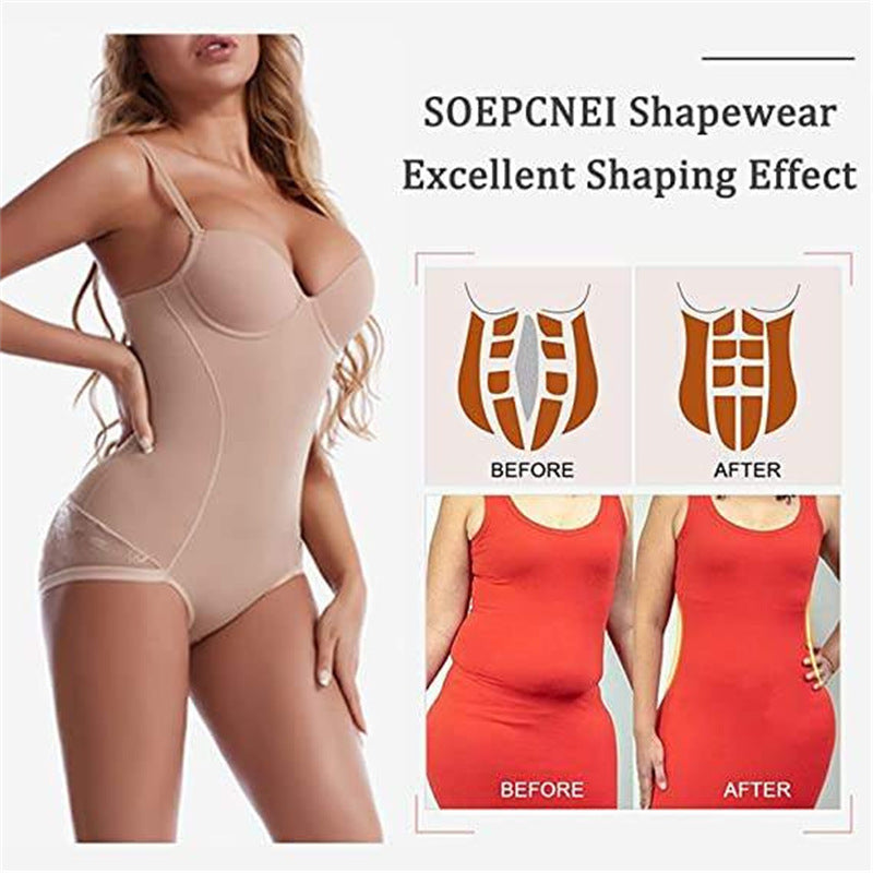 Women's Shapewear Bodysuit with Built-In Bra – Wireless Tummy Control & Bust Lift | Seamless Lace | Body Shaping