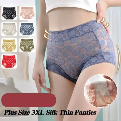 Sexy Seamless Thin Lace Silk Care Panties