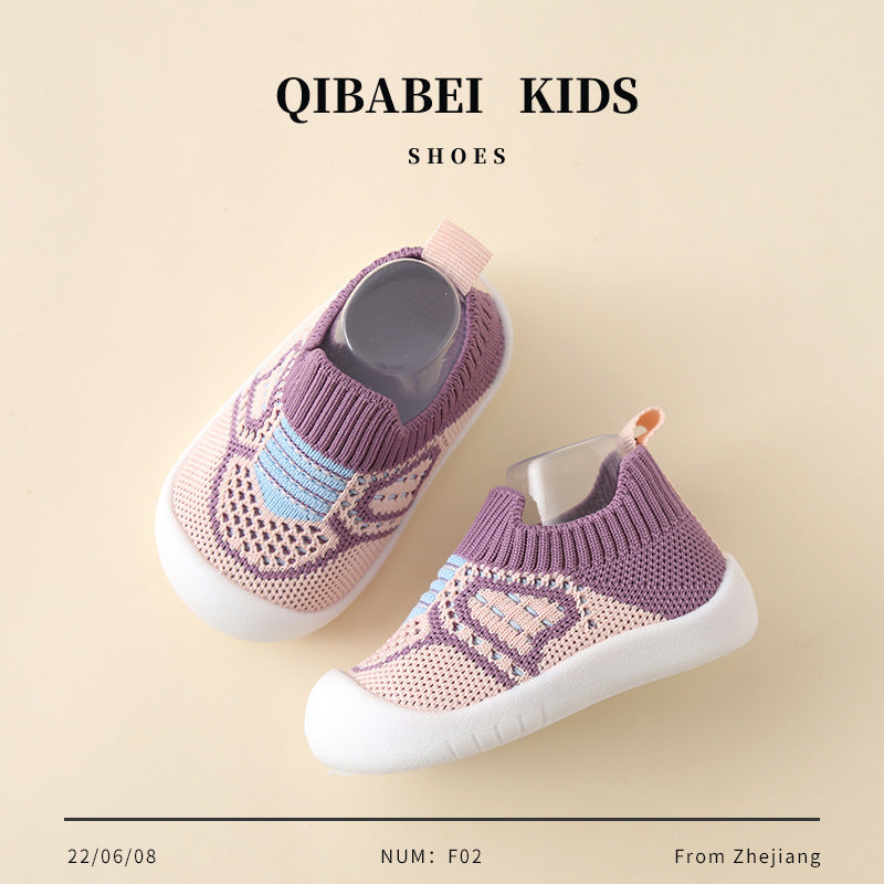 👶Baby Non-Slip Shoes – Breathable Mesh, Rubber Sole, for Home & Outings