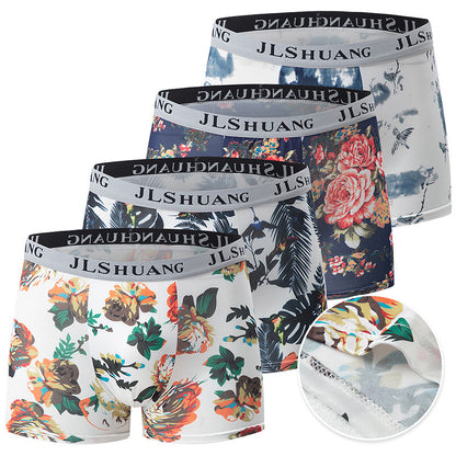 4-Pack Men's Ice Silk Boxer Briefs, Ultra Cooling, Breathable & Stretch