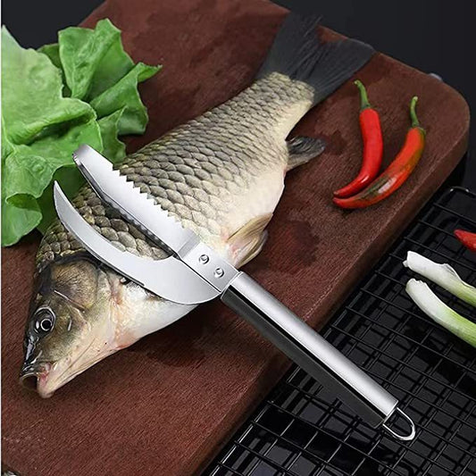 Kitchen 3 In 1 Stainless Steel Scale Planer Fish Scraper Kitchen Gadgets
