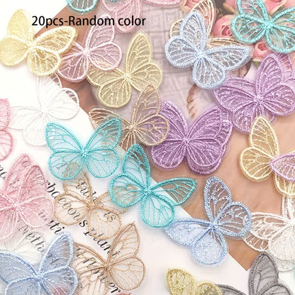 Embroidered Butterfly Gauze Fabric Suitable for Sewing, Embroidery, Decoration