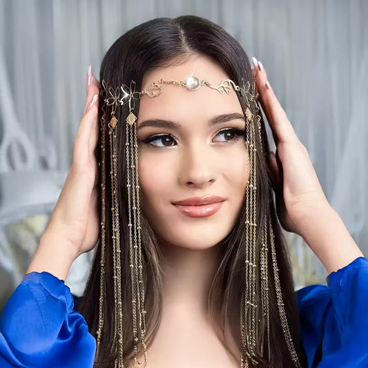 Elegant Chain Tassel Headband - Bohemian Style