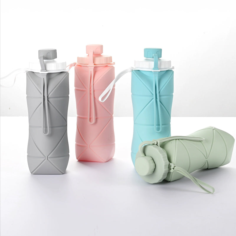 Silicone Foldable Water Bottle Portable Heat-Resistant Food-Grade Outdoor Sports Bottle