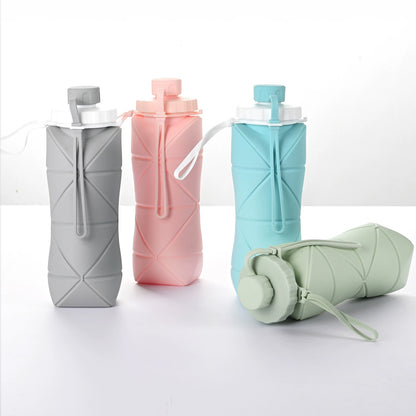Silicone Foldable Water Bottle Portable Heat-Resistant Food-Grade Outdoor Sports Bottle