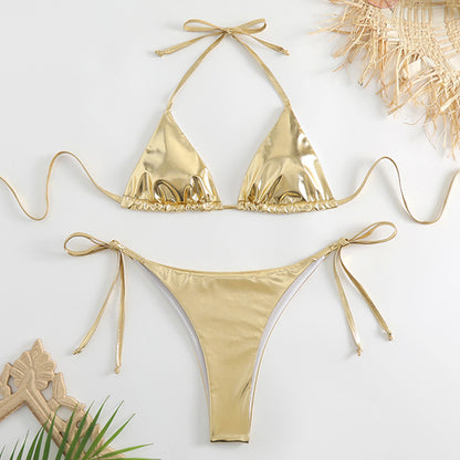 Sexy lace-up bikini swimsuit