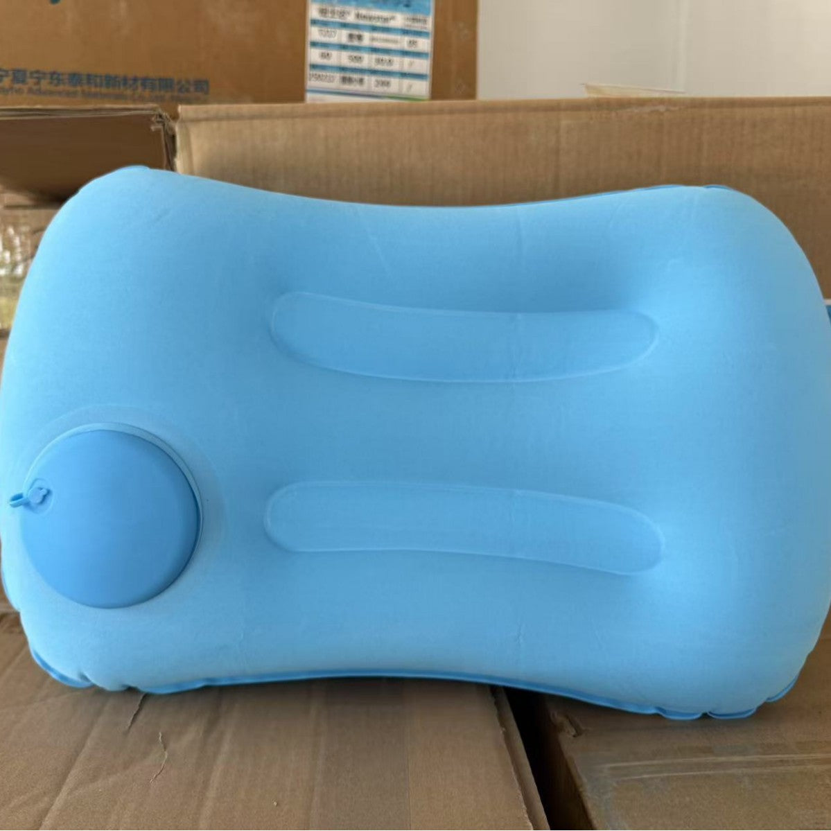 Foldable Press-to-Inflate Travel Back Pillow