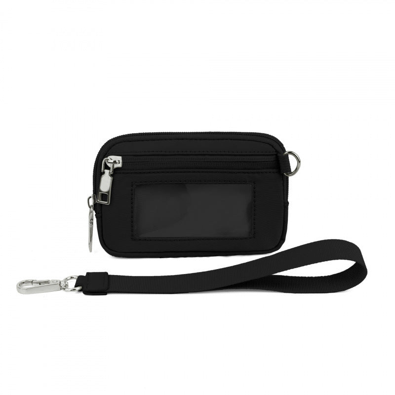 PVC Card Holder Wristlet Wallet Mini ID Purse Zipper Coin Pouch for Women Men