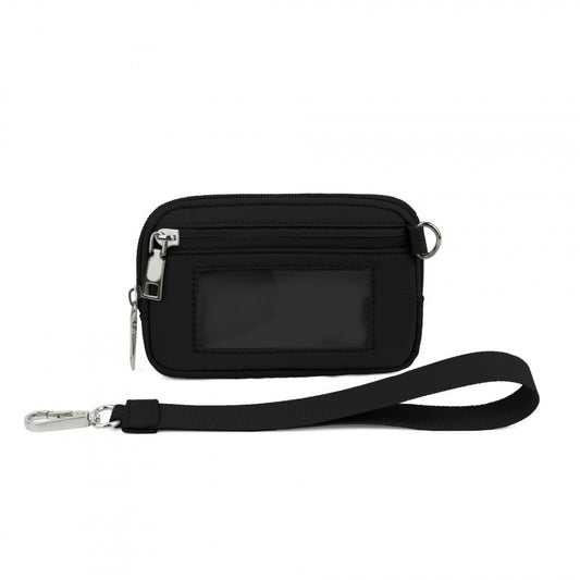 PVC Card Holder Wristlet Wallet Mini ID Purse Zipper Coin Pouch for Women Men