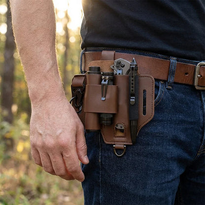 PU Leather Tool Holster with Belt Loop – Portable Tool Pouch for Electricians