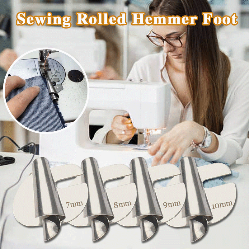 Sewing Rolled Hemmer Foot – Effortless Rolled Hems in One Step, Perfect for Light to Medium Fabrics