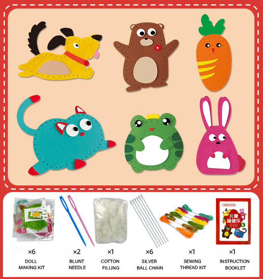 Safe DIY Felt Animal Sewing Set